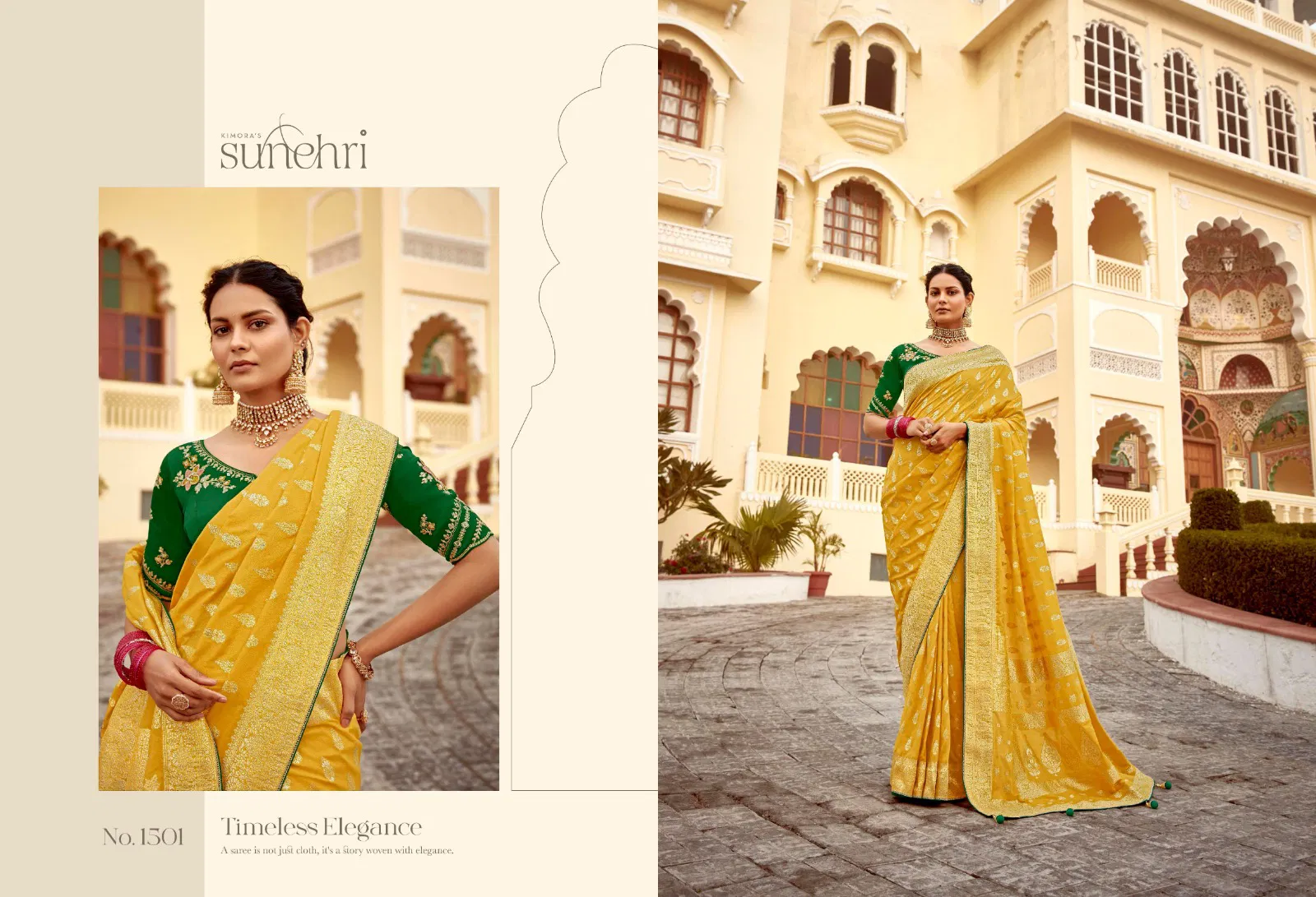 Rang Mahal By Kimora Dola Silk Wedding Wear Saree Wholesale Market In Surat